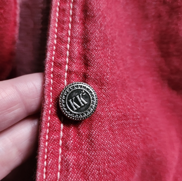 Retro Red Karl Kani long light weight Jean Jacket. - Picture 3 of 6